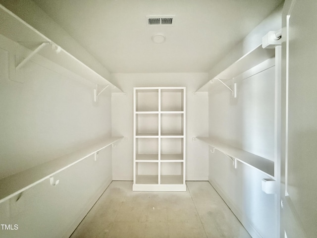 walk in closet featuring visible vents