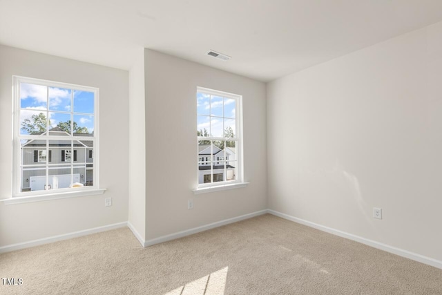 carpeted empty room featuring a wealth of natural light