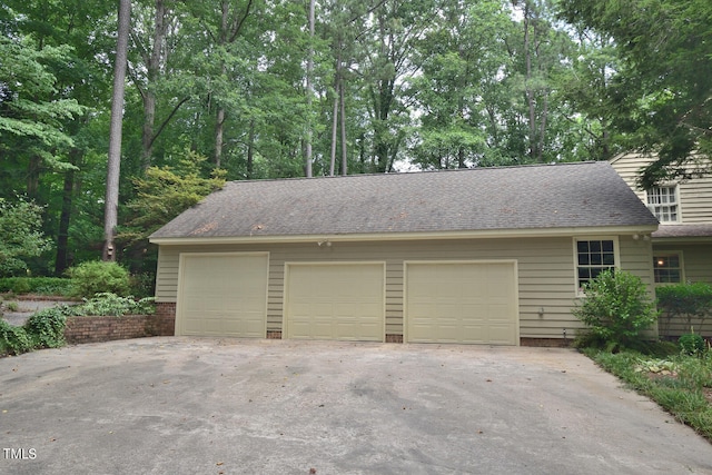 view of garage