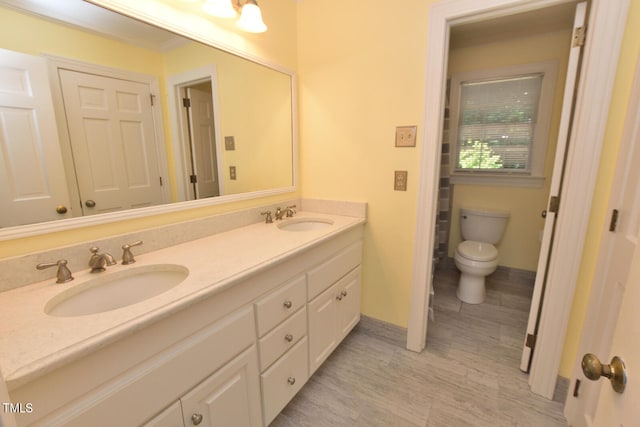 bathroom featuring toilet and vanity