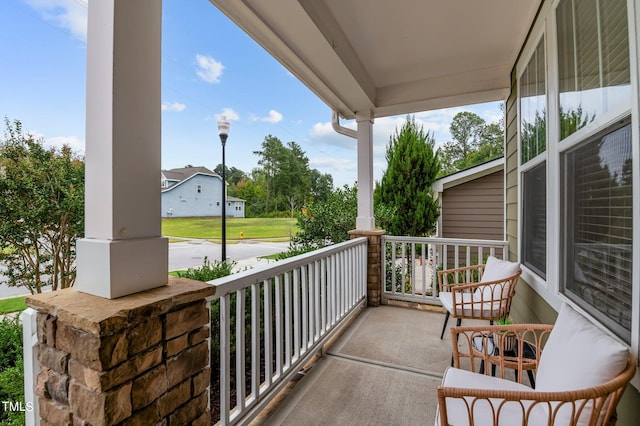 balcony with covered porch