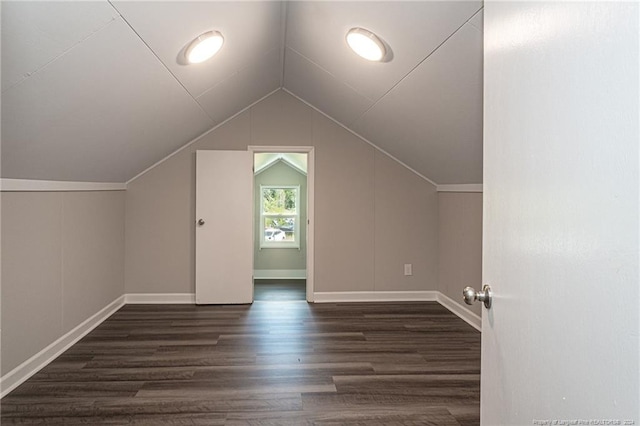 111 Sanford Rd, Laurinburg, NC 28352 - additional living space featuring baseboards, vaulted ceiling, and wood finished floors