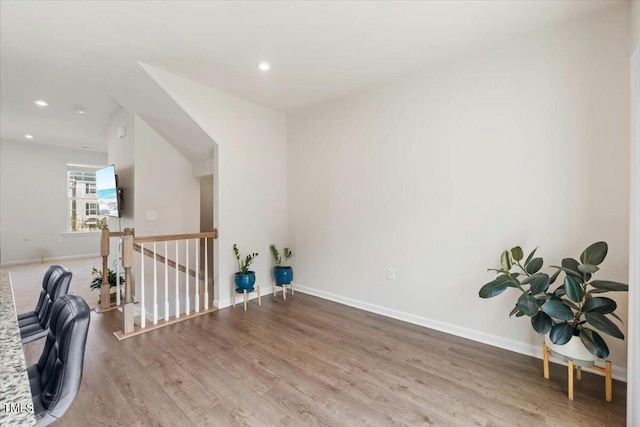 interior space with hardwood / wood-style flooring