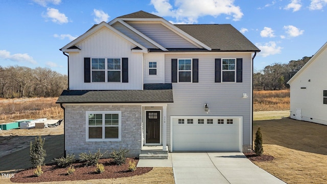 view of front of house featuring a garage