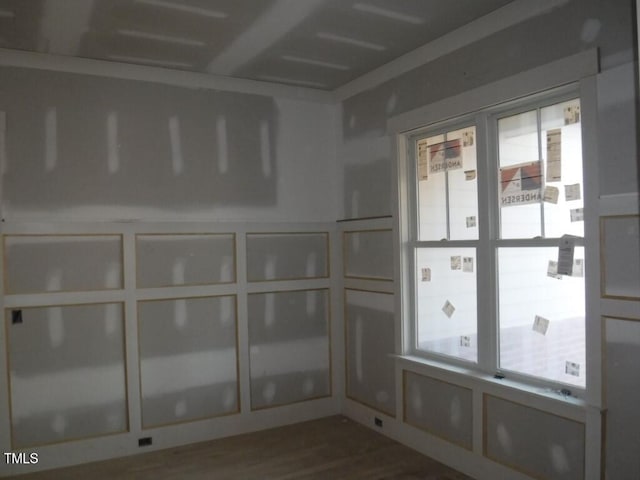 empty room with dark wood-type flooring