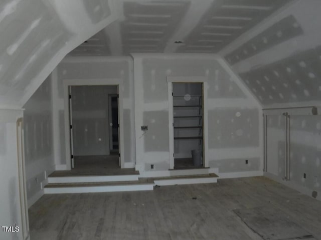 additional living space with vaulted ceiling