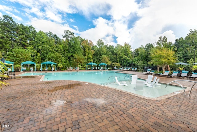 108 Boone St, Chapel Hill, NC 27516 - community pool with a patio and a gazebo