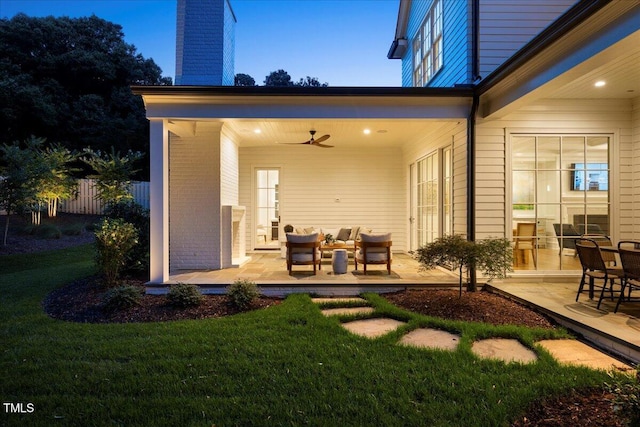 1307 Mayfair Rd, Raleigh, NC 27608 - view of patio with outdoor lounge area and a ceiling fan