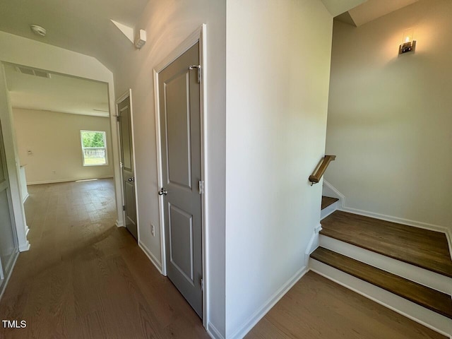 235 Grand Griffon Way, Lillington, NC 27546 - stairs with wood finished floors and baseboards