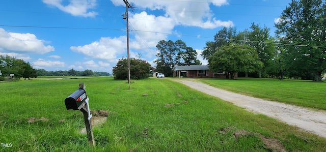 view of street with a rural view