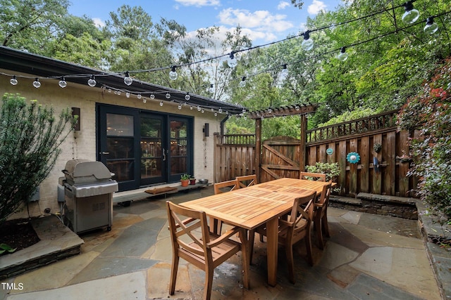 view of patio / terrace with a grill