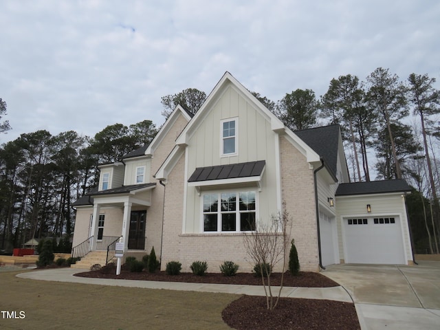 view of front of house with a garage