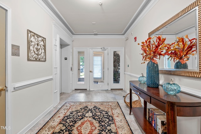 entrance foyer with crown molding