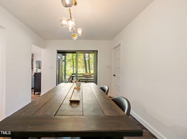 unfurnished dining area featuring wood-type flooring