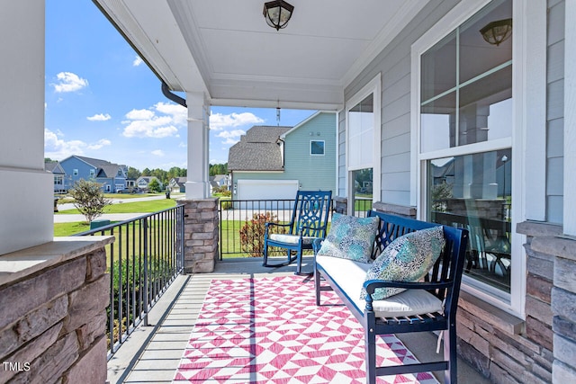 balcony with covered porch