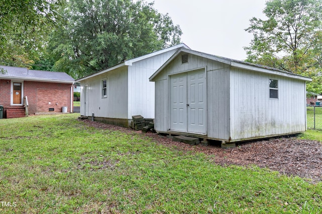 view of shed