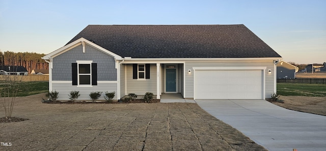 view of front facade with a garage