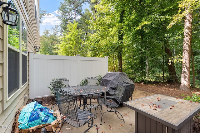 view of patio / terrace featuring grilling area