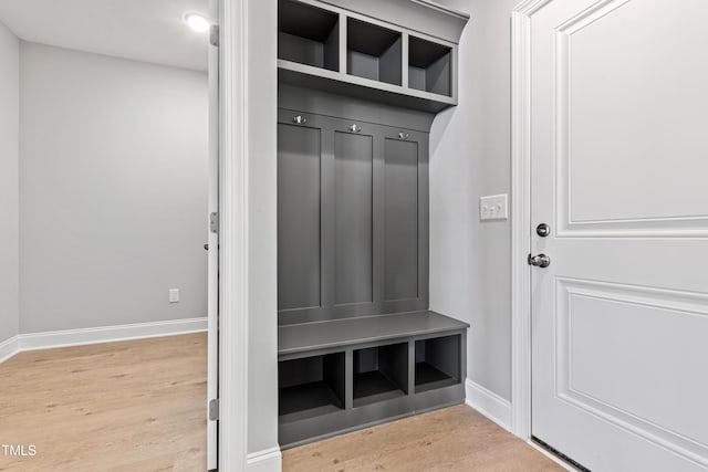 mudroom featuring light wood-type flooring