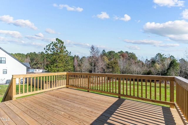 deck with a lawn