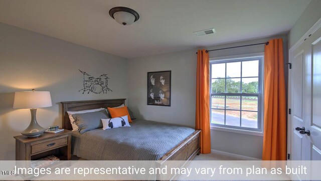 carpeted bedroom featuring a closet