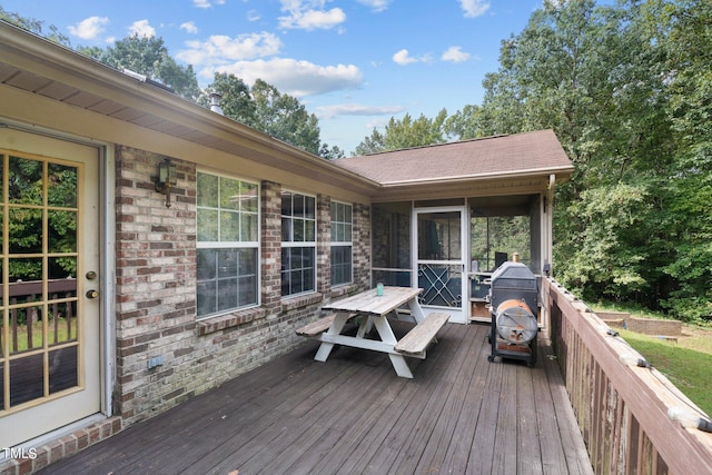 view of wooden deck