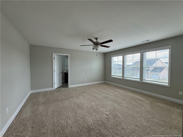 interior space featuring ceiling fan