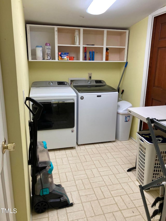 laundry area with washing machine and dryer