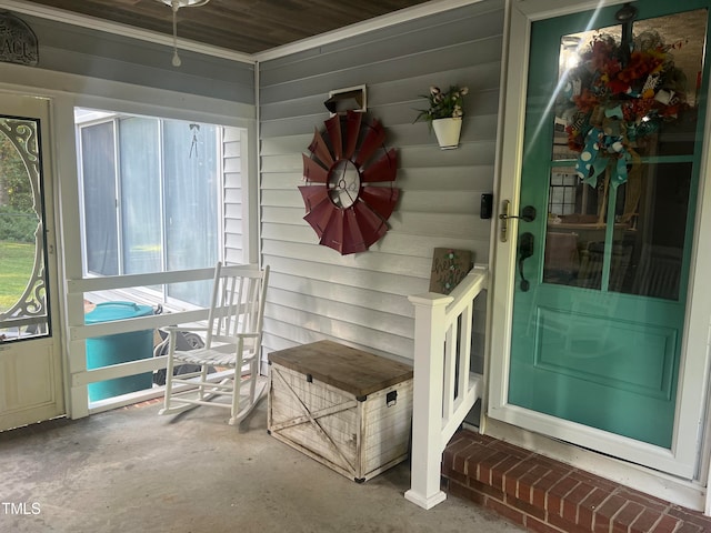 view of unfurnished sunroom