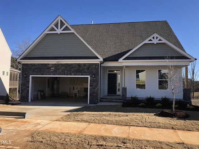 view of front of house with a garage