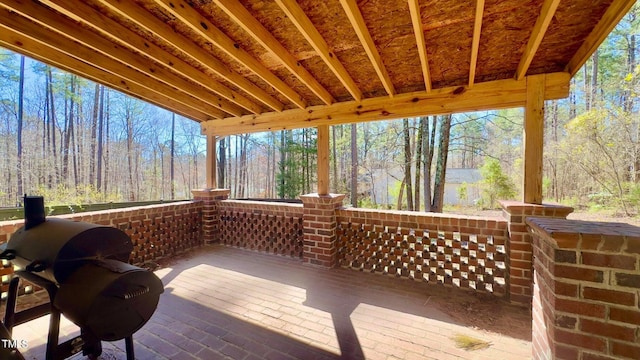 deck featuring grilling area