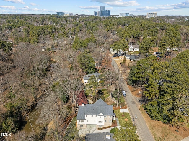 birds eye view of property featuring a city view