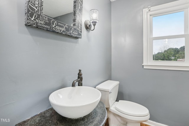 bathroom with toilet and sink