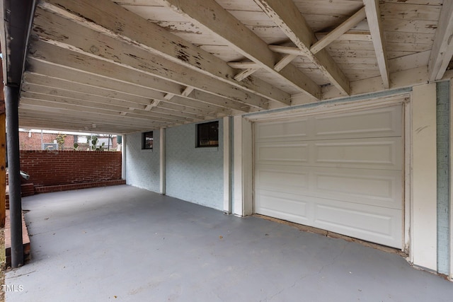 view of garage