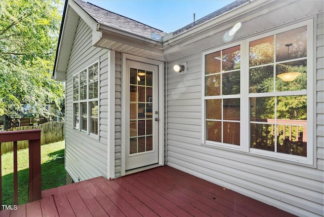 view of wooden deck