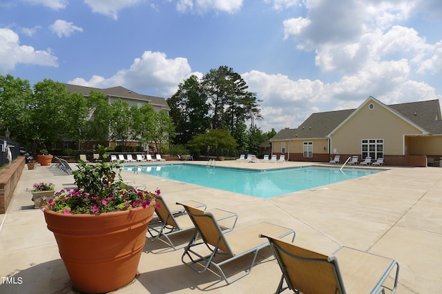 view of pool featuring a patio