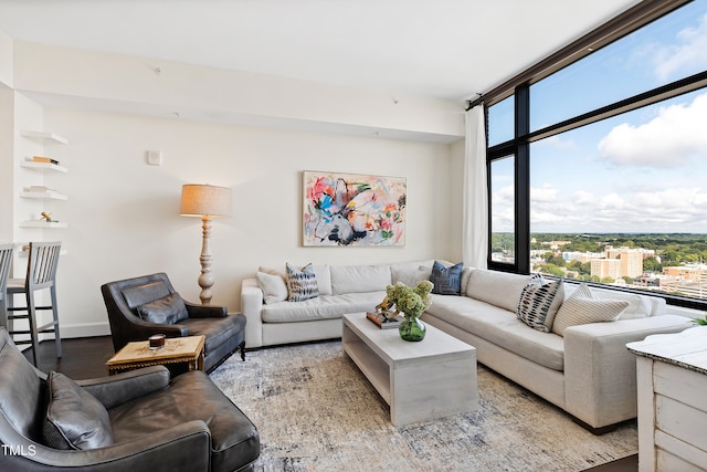 living room featuring light hardwood / wood-style floors