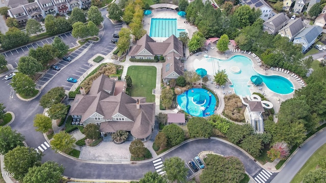 aerial view with a residential view