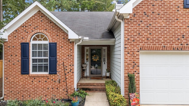 entrance to property with a garage