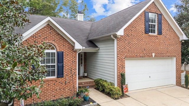 view of front of house featuring a garage