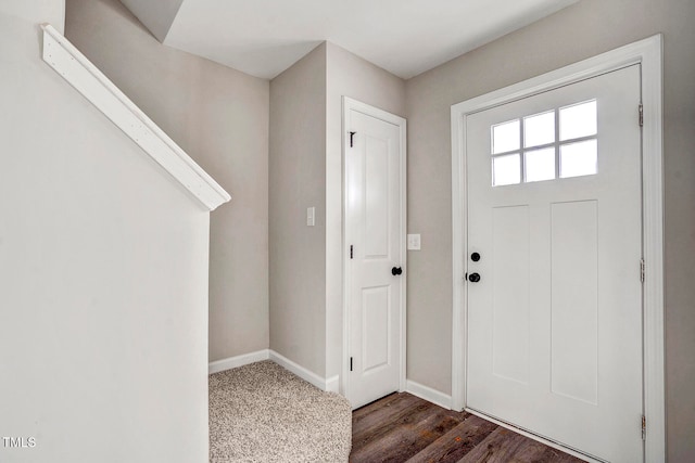 entryway featuring dark hardwood / wood-style flooring