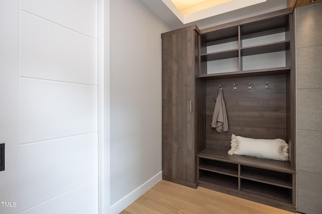 mudroom featuring light wood-type flooring