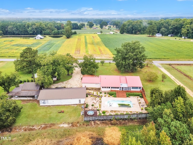 bird's eye view with a rural view