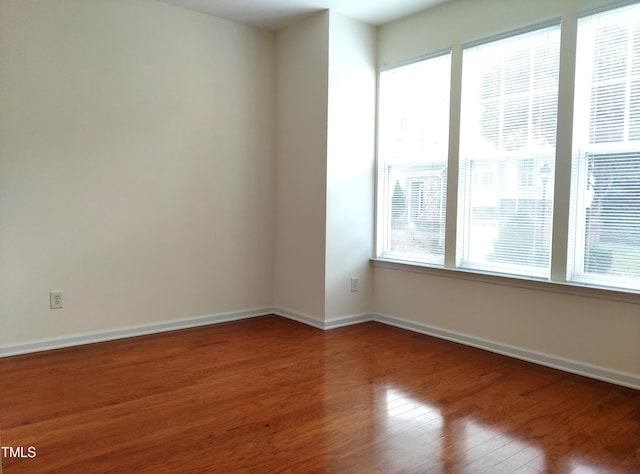 spare room featuring hardwood / wood-style flooring