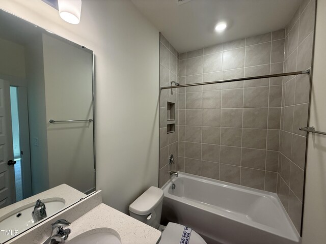 135 Green Haven Blvd Lot # 1, Youngsville, NC 27596 - full bath featuring toilet, shower / bathtub combination, vanity, and recessed lighting