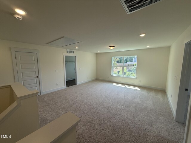 135 Green Haven Blvd Lot # 1, Youngsville, NC 27596 - carpeted empty room with attic access, a smoke detector, baseboards, and recessed lighting