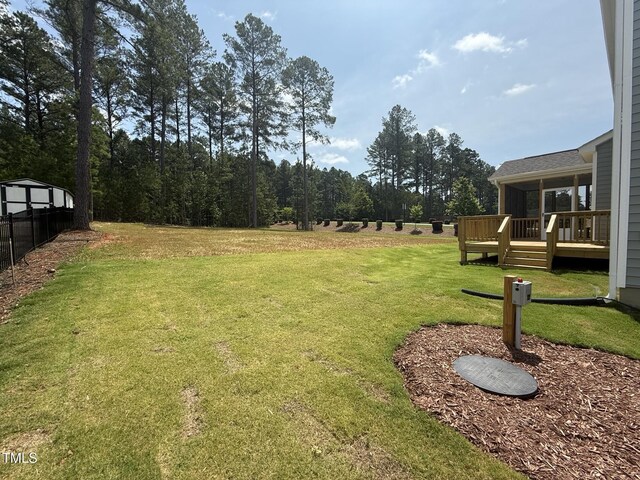 135 Green Haven Blvd Lot # 1, Youngsville, NC 27596 - view of yard with a wooden deck
