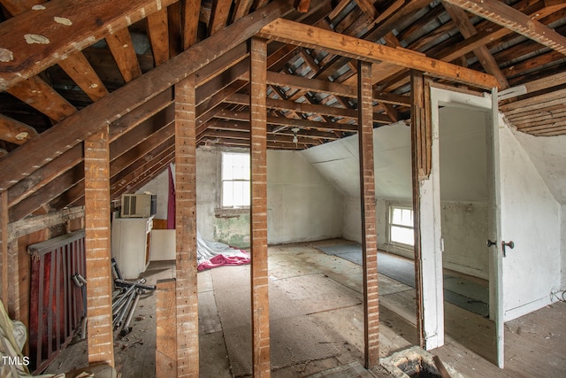 view of unfinished attic