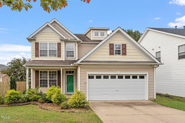 craftsman inspired home with a garage