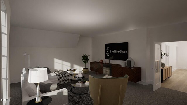 3301 Dell Dr, Raleigh, NC 27609 - living area with baseboards and light colored carpet
